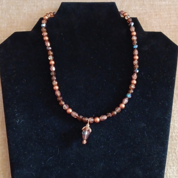 DB Brown Faceted Beaded Necklace - Picture 2 of 6